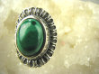 bpe6398 Piękny Egzotyczny Pierścień z Malachitem zielony MALACHIT - pobudza kreatywność r.18 Srebro 925 # - 9