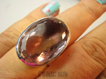 bpee4241 LUX Brazylia Rzadkość DWUBARWNY Masywny 18g PIERŚCIEŃ Pierścionek RZADKI AMETRYN -  NAJWYŻSZA JAKOŚĆ KAMIENIA r.16 Srebro 925 #