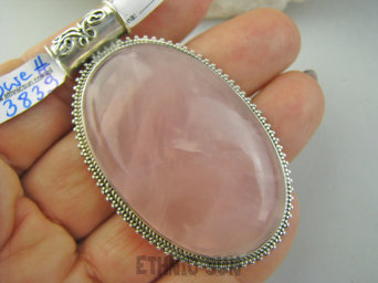 bwe3839 PIĘKNY GIGANT 30 gramów !!!!! Duży Wisior Zawieszka z Różowym Kwarcem Kwarc Różowy - kamień mocnego serca Srebro 925 #