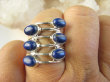 bpe8954 ZAKRĘCONA SPIRALA !!!! Ażurowy Pierścień Pierścionek potrójna obrączka Królewski Lapis lazuli r.17 Srebro 925 # - 6