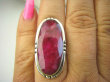 bpee3839 RUBINOWY CUDOWNY Długi 3.5 cm !! Pierścień Rubin Indyjski w orientalnej oprawie Rubiny r.16 Srebro 925 # - 5