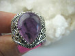 bpe5944 Obrączka Motyl - symbol szczęścia wolności niezależności Wygodny PIERŚCIEŃ Fioletowy Ametyst - kamień mądrości r.21/ r.22 zdobiona obrączka Srebro 925 # - 2