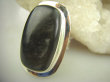 bpe8063 MAGICZNA OCHRONA  DUŻY  Cudowny Pierścień czarno srebrny OBSYDIAN  - chroni przed zawiścią, „złym spojrzeniem” i przed pechem r.19 Srebro 925 # - 9