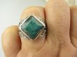 bpee4023 UNISEX DUŻY MĘSKI lub damski SYGNET Pierścień Pierścionek Szmaragd Indyjski Szmaragdy r.27 DUŻY ROZMIAR Srebro 925 # - 2