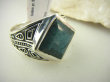 bpee4023 UNISEX DUŻY MĘSKI lub damski SYGNET Pierścień Pierścionek Szmaragd Indyjski Szmaragdy r.27 DUŻY ROZMIAR Srebro 925 # - 8