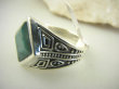 bpee4023 UNISEX DUŻY MĘSKI lub damski SYGNET Pierścień Pierścionek Szmaragd Indyjski Szmaragdy r.27 DUŻY ROZMIAR Srebro 925 # - 9