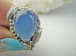 bpe9379 LANDRYNKA Piękny Egzotyczny Pierścień Pierścionek niebieski CHALCEDON czakra gardła (TARCZYCA) r.17 Srebro 925 # - 2
