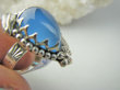 bpe9379 LANDRYNKA Piękny Egzotyczny Pierścień Pierścionek niebieski CHALCEDON czakra gardła (TARCZYCA) r.17 Srebro 925 # - 4
