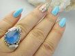 bpe9379 LANDRYNKA Piękny Egzotyczny Pierścień Pierścionek niebieski CHALCEDON czakra gardła (TARCZYCA) r.17 Srebro 925 # - 3