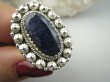 bpee4531 Szafirowy CUDOWNY duży Pierścień Szafir Indyjski w orientalnej oprawie Szafiry - WIERNOŚĆ w związkach , Stres, choroby oczu ciśnienie r.18 Srebro 925 # - 8