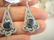 bkee1088 Egzotyczne Uwodzicielki Długie LEKKIE Kolczyki szlifowany Labradoryt Spektrolit Srebro 925 - 4