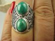 bpe6943 Egzotyczny Pierścień Zielony MALACHIT - pobudza kreatywność r.13 Srebro 925 # - 4