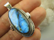 bwe2943 Duży Sekretnik MEDALION Na Zdjęcia lub Marzenia Piękny otwierany Wisior Niebieski Labradoryt Spektrolit kamień Zorzy Polarnej Srebro 925 # - 3