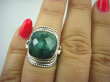 bpee3357 SZMARAGDOWY KLEJNOT !!!! Pierścień Zielony Szmaragd Indyjski Szmaragdy r.14 Srebro 925 # - 2