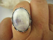 bpe6418 Królewska Korona - Egzotyczna piękność Pierścień Kamień Księżycowy r.18 Srebro 925 # - 3