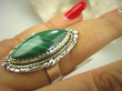 bpe7948 Biżuteria Egzotyczna !!! Cudowny MALACHIT W ORIENTALNEJ OPRAWIE -  Pierścień MALACHIT - pobudza kreatywność r.17 Srebro 925 # - 4