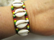 bb3903 Biżuteria Egzotyczna NIEZWYKŁA Afrykańska Duża 29 g !!! Bransoleta MUSZLE KAURI na bezpłodność i dobry sex plemię BURKINA FASSO kolorowe koraliki ! - 4