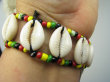 bb3903 Biżuteria Egzotyczna NIEZWYKŁA Afrykańska Duża 29 g !!! Bransoleta MUSZLE KAURI na bezpłodność i dobry sex plemię BURKINA FASSO kolorowe koraliki ! - 8
