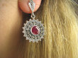 bkee911 LUKSUSOWE Kolczyki na SZTYFT LŚNIĄCE Markazyty, Rubin Indyjski RUBINY SREBRO 925 Tajlandia  - 6