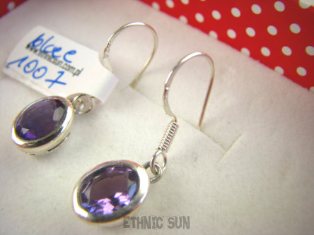 bkee1007 Przepiękne Delikatne Kolczyki Afrykański Ametyst (intensywnie fioletowy) kamień mądrości Srebro 925 