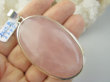 bwe3785 WIELKI 7.2 cm / 3.5 cm PASTELOWY GRUBAS 37 gramów !!!  Duży Przepiękny Wisior Zawieszka Kwarc Różowy - kamień mocnego serca Srebro 925 # - 2