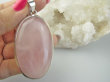 bwe3785 WIELKI 7.2 cm / 3.5 cm PASTELOWY GRUBAS 37 gramów !!!  Duży Przepiękny Wisior Zawieszka Kwarc Różowy - kamień mocnego serca Srebro 925 # - 7