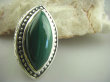 bpe3491 ZABÓJCZO PIĘKNY KOLOS Masywny 25 gramów ORIENTALNY  Pierścień z naturalnym malachitem MALACHIT r.21/ r.22 Srebro 925 # - 7