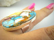 bpe9273 Wielobarwny Duży 19g Pierścień Pierścionek OSTRYGOWY TURKUS MIEDZIANY TOSTRYGA Muszla złota MIEDZ r.18 Srebro 925 # - 3