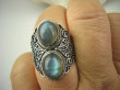 bpe6981 Biżuteria Orientalna - Egzotyczny Pierścień Labradoryt Spektrolit kamień Zorzy Polarnej r.16 zdobiona obrączka Srebro 925 # - 7
