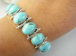 bb3803 CUDOWNA Duża 29 g!! Bransoleta Bransoletka z Naturalnymi Turkusami - 8 sztuk !!! Turkus ARIZONA Turkusy Srebro 925 # - 2