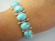 bb3803 CUDOWNA Duża 29 g!! Bransoleta Bransoletka z Naturalnymi Turkusami - 8 sztuk !!! Turkus ARIZONA Turkusy Srebro 925 # - 3