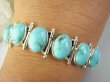 bb3803 CUDOWNA Duża 29 g!! Bransoleta Bransoletka z Naturalnymi Turkusami - 8 sztuk !!! Turkus ARIZONA Turkusy Srebro 925 # - 5