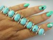 bb3803 CUDOWNA Duża 29 g!! Bransoleta Bransoletka z Naturalnymi Turkusami - 8 sztuk !!! Turkus ARIZONA Turkusy Srebro 925 # - 6