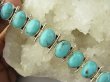 bb3803 CUDOWNA Duża 29 g!! Bransoleta Bransoletka z Naturalnymi Turkusami - 8 sztuk !!! Turkus ARIZONA Turkusy Srebro 925 # - 8