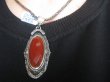 bwee1958 KUNSZTOWNY PIĘKNIE ZDOBIONY DŁUGI 6.3 cm aż 18 gramów WISIOR Czerwony Onyks Srebro 925 # - 4