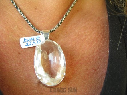 bwee2240 Biżuteria Ekskluzywna !!! Kryształowy OKAZ 19 gramów !!!! Wisior Zawieszka Kryształ Górski Odpromiennik (rak , tarczyca , reumatyzm) KLEJNOT I OCHRONA Srebro 925 #