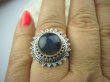 bpe5403 Piękny Orientalny Pierścień Granatowo szary Labradoryt Spektrolit - kamień Zorzy Polarnej r.17 Srebro 925 # - 3