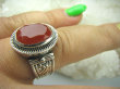 bpee3297 Elegancki Pięknie Zdobiony Pierścień szlifowany Czerwony Onyks - regeneruje SERCE, EGZEMY, PAMIĘĆ r.22 Srebro 925 #  - 3