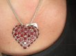 bwee2350 Namiętne Serce -  CZERWONE Granaty Elegancki Duży 4,1/ 4,2cm Wisior Serca z granatami Srebro 925 rodowane # - 5