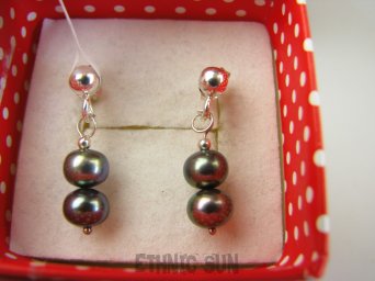 bkee1013 Eleganckie Kolczyki na SZTYFT z Perłami Opalizujące Perły wielobarwne Pawie Perła Srebro 925