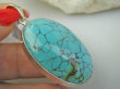 bwe3768 Klasyczny GRUBY Duży 20G Okaz Wisior Zawieszka naturalny TURKUS opiekun ciała i duszy Turkusy Srebro 925 # - 5