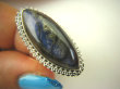 bpe8446 Czarodziejsko Piękny CUDOWNY Orientalny Pierścień Labradoryt Spektrolit - kamień Zorzy Polarnej r.18 Srebro 925 # - 9