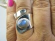 bpe9249 Niebieściutki piękny aksamitny kamień  Lśniący Regulowany Pierścień Pierścionek Labradoryt r.13, r.14, r.15, r.16, r.17 szeroka obrączka Srebro 925 - 2
