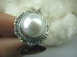 bpee3060 Przepiękny Pierścień BIAŁA PERŁA HODOWLANA Perły r.12 Mały Rozmiar zdobione Srebro 925 # - 7
