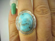 bpe8364 Śliczny OKAZ Pierścień Pierścionek naturalny niebieski TURKUS ARIZONA Turkusy r.15 Srebro 925 # - 4