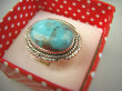 bpe8364 Śliczny OKAZ Pierścień Pierścionek naturalny niebieski TURKUS ARIZONA Turkusy r.15 Srebro 925 # - 7