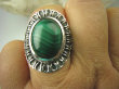 bpe6497 Piękny Egzotyczny Pierścień z Malachitem zielony MALACHIT - pobudza kreatywność r.17/ r.18 Srebro 925 # - 4