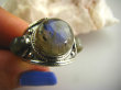 bpe3033 Biżuteria Orientalna !!! Oksydowany Pierścień Obrączka Labradoryt Spektrolit kamień Zorzy Polarnej r.21 Srebro 925 # - 2