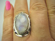 bpe4286 Biało chabrowo niebieski Pierścień Kamień Księżycowy r.19Srebro 925 # - 3