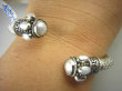 bb3024 LUKSUSOWA PIĘKNOŚĆ !!! DUŻA 30G Orientalna Otwarta Bransoleta Bangla naturalne hodowlane Perły Perła Srebro 925 # - 3